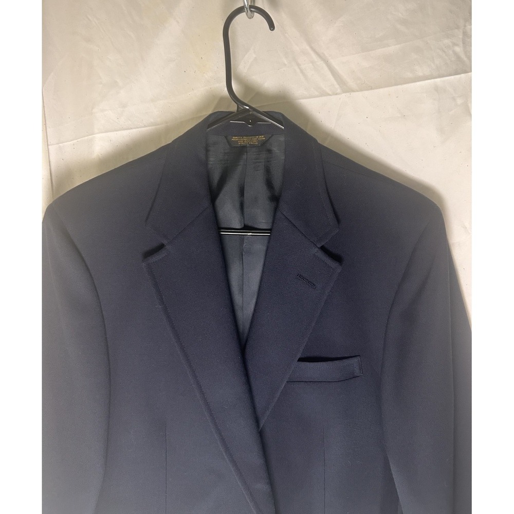 Vtg John Weitz Palm Beach Mens Navy Blazer Sport Coat Gold Buttons 42R USA